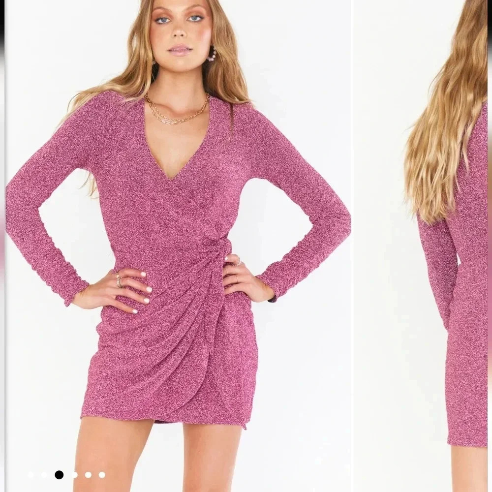 Show Me Your MuMu Pink Sparkle Mini Dress